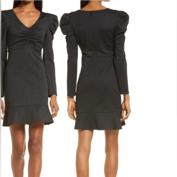 Chelsea28 Dresses & Skirts - CHELSEA28 /Puff Long Sleeve Jacquard Dress